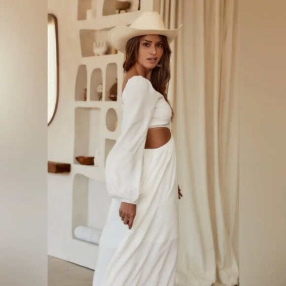 White Cutout Maxi Dress - Picture 11 of 12